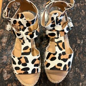 Anthropologie Leopard Print Sandals